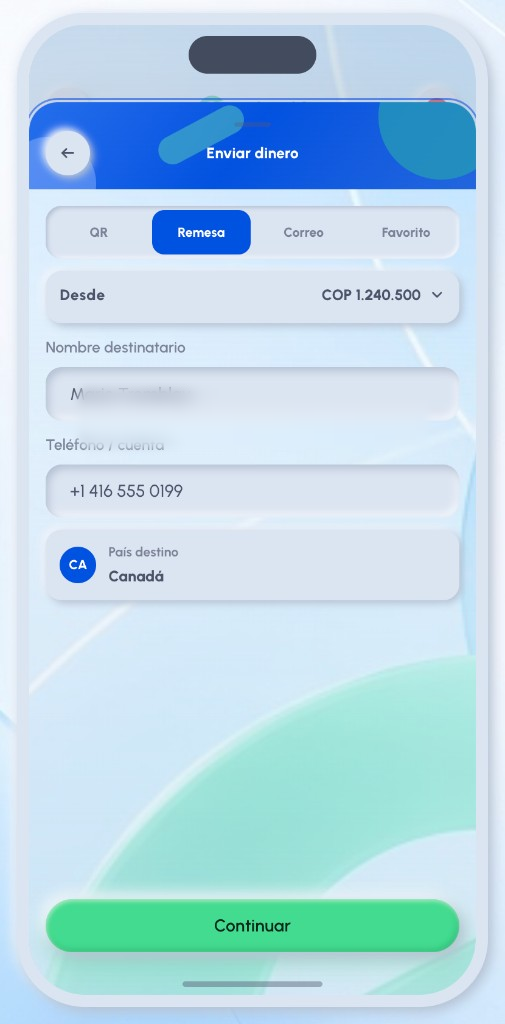 Enviar dinero en eCloud4