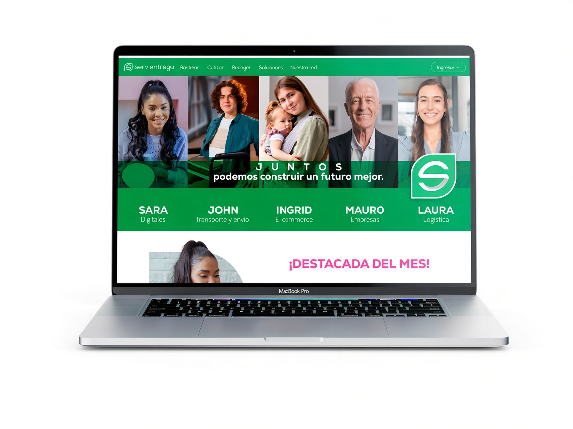 Campaña Servientrega en laptop