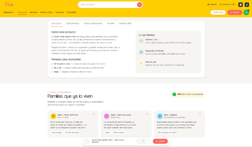 Tribuu — ficha de producto con reseñas