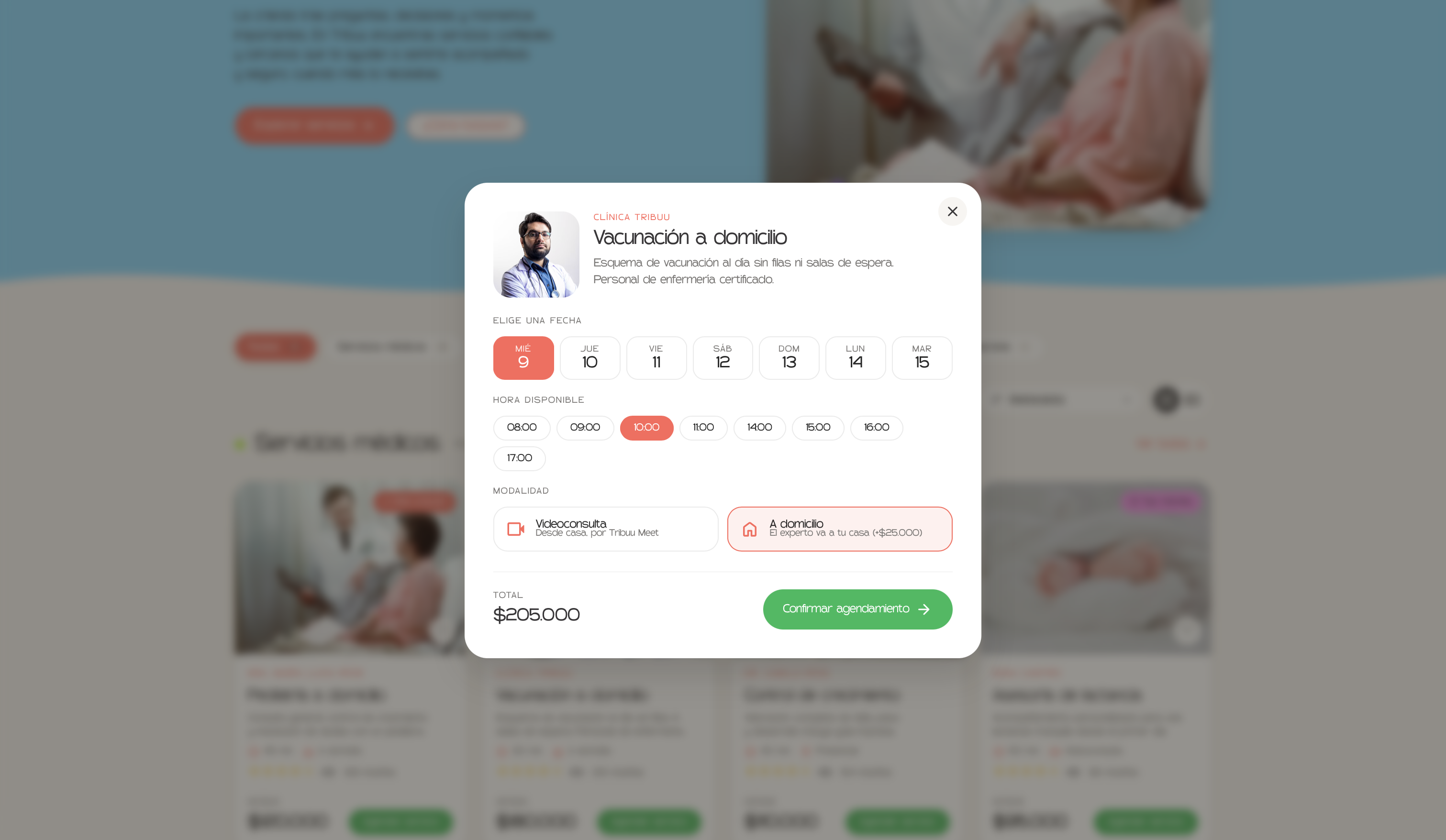 Tribuu — reserva de servicio