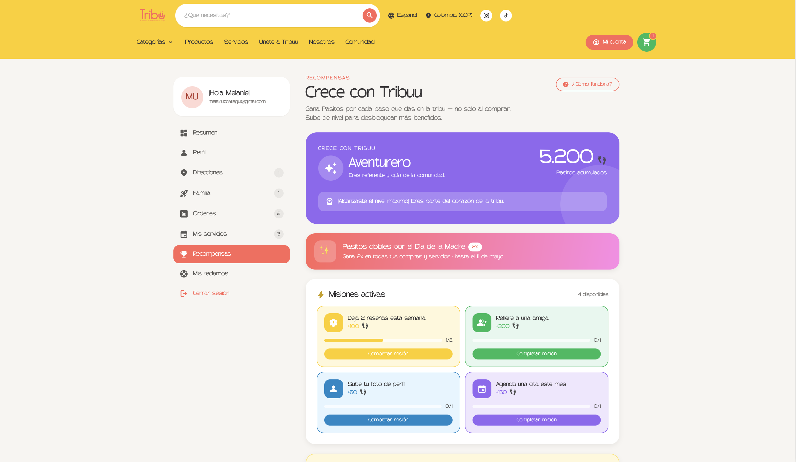 Tribuu — recompensas
